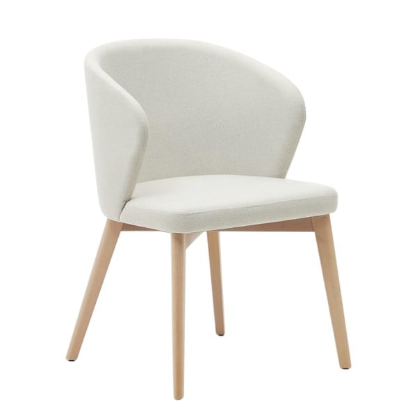 Krémovobiele čalúnené jedálenské kreslo Darice – Kave Home