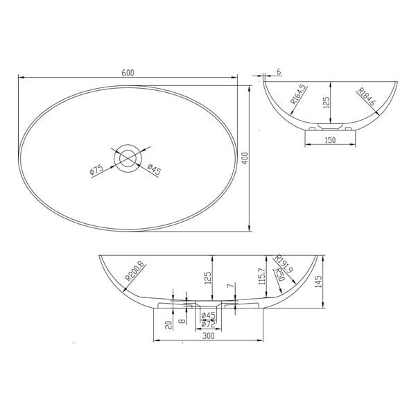 Biele keramické umývadlo Sapho Thin, 60 x 40 cm-image-3