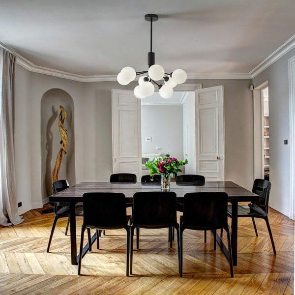 Čierno-biele závesné svietidlo SULION Musa, výška 102 cm-image-1