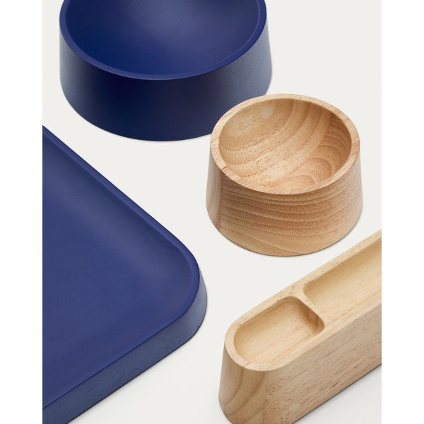 Tmavomodré/v prírodnej farbe drevené servírovacie misky v súprave 4 ks Bletz – Kave Home-image-4