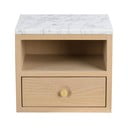 Nočný stolík s doskou v dekore mramoru v prírodnej farbe Whitmore – Rowico