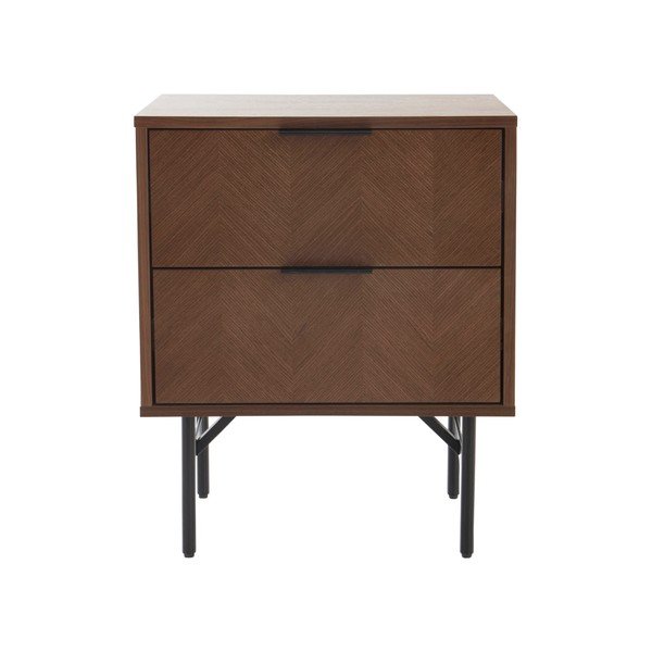 Nočný stolík v dekore orecha v tmavo prírodnej farbe Duvberg – Jotex-image-3