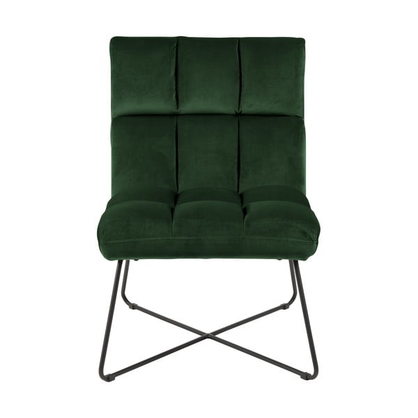 Zelené zamatové kreslo Alba – Actona-image-2