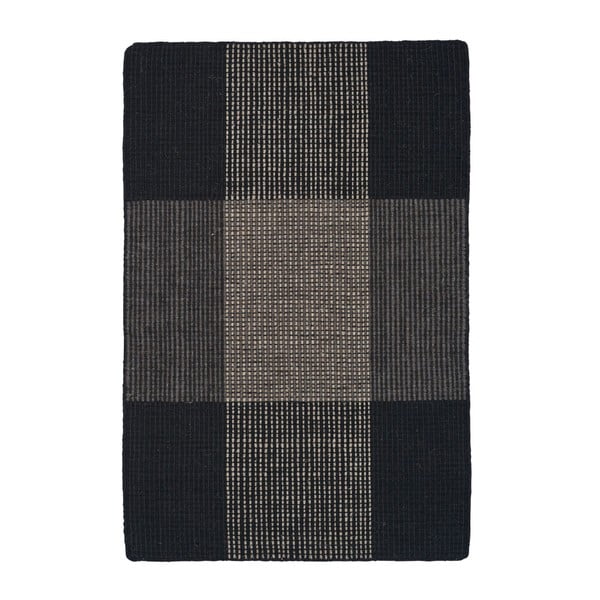 Tmavosivý ručne tkaný vlnený koberec Linie Design Bologna, 50 × 80 cm