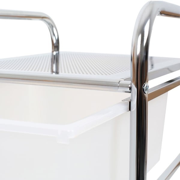 Plastový pojazdný regál v bielo-striebornej farbe 33x79 cm – Premier Housewares-image-2