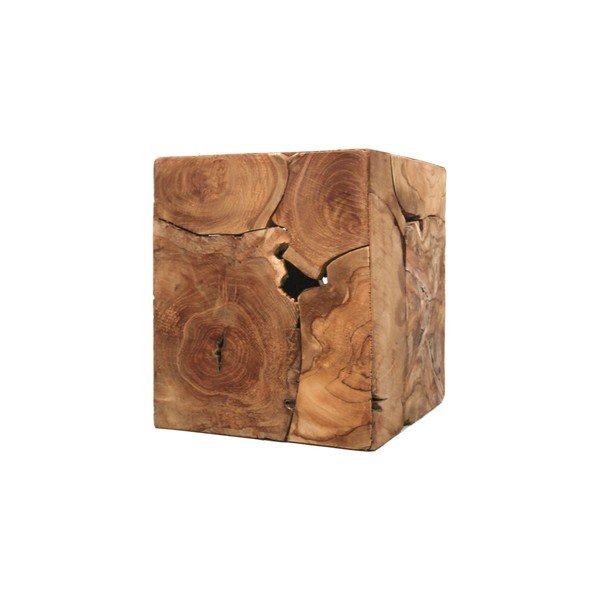 Príručný stolík z teakového dreva HSM collection Cube, 30 × 35 cm-image-2