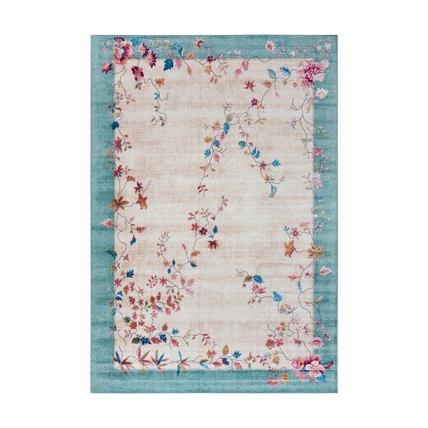 Krémovobiely/tyrkysovomodrý koberec 160x230 cm Amira – Hanse Home