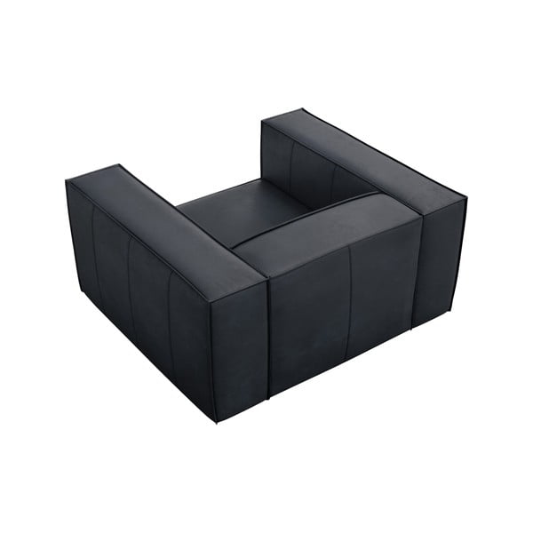 Tmavomodré kožené kreslo Madame – Windsor & Co Sofas-image-3