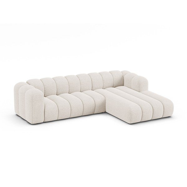 Krémová ženilková rohová pohovka (pravý roh/s leňoškou) Lupine – Micadoni -image-1