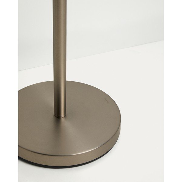 Stojacia lampa v striebornej farbe s textilným tienidlom (výška  153 cm) Navat – Kave Home-image-4