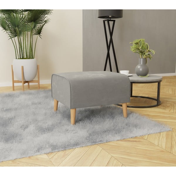 Svetlosivá zamatová podnožka Carole – Ropez-image-2