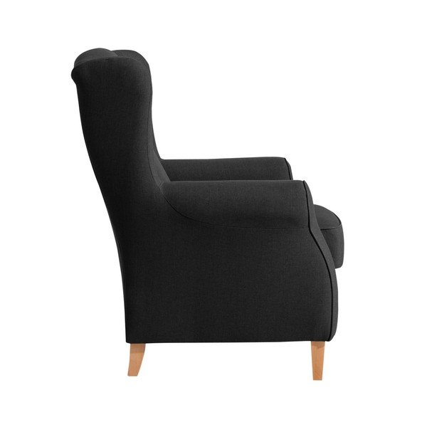 Čierne kreslo ušiak Max Winzer Lorris Black-image-2