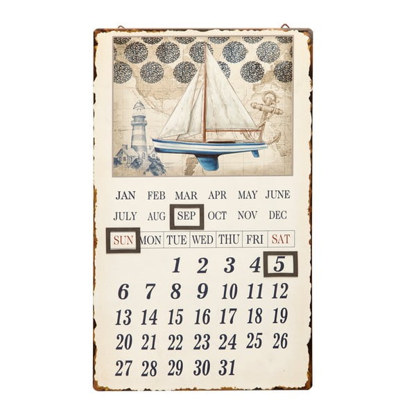 Nástenný kovový kalendár Novita gennaker, 30 x 50 cm

