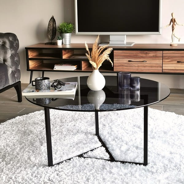 Čierny okrúhly konferenčný stolík ø 75 cm Trio - Neostill-image-2