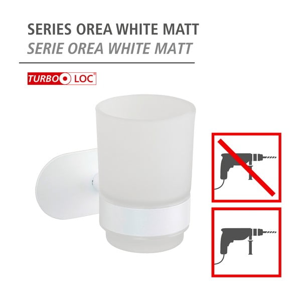 Biely samodržiaci sklenený téglik na zubné kefky Orea – Wenko-image-4