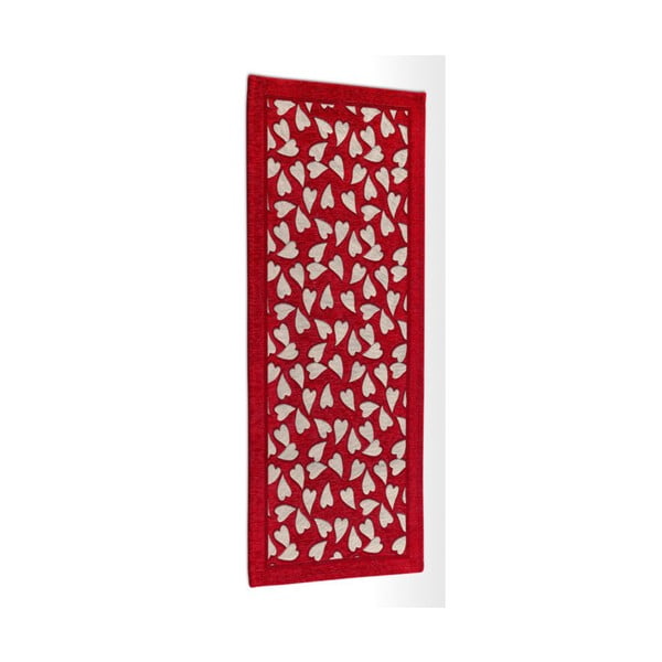 Červený vysokoodolný kuchynský koberec Webtappeti Corazon Rosso, 55 × 190 cm