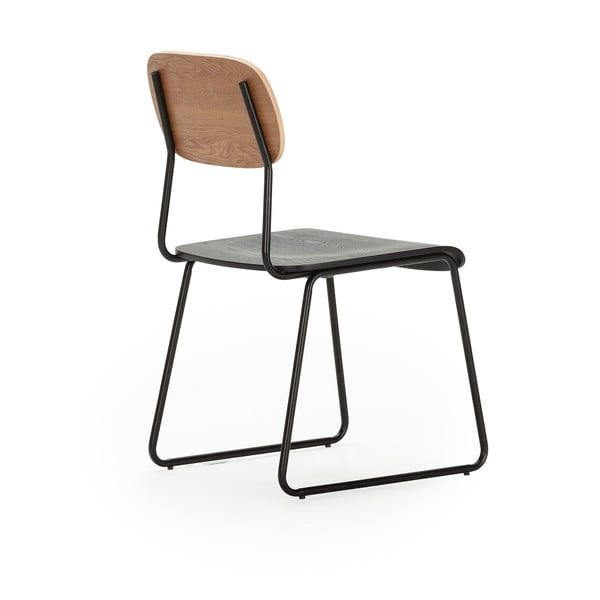 Jedálenská stolička v dekore jaseňa v čierno-prírodnej farbe v súprave 2 ks Aira – Marckeric-image-4