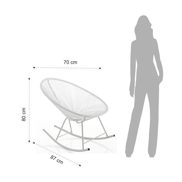 Biele hojdacie kreslo vhodné do exteriéru Tomasucci Numana-image-3