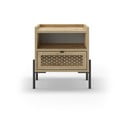 Nočný stolík v dekore duba s poličkami v prírodnej farbe Inca – Marckeric