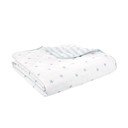 Biely/modrý bavlnený prešívaný detský pléd 135x190 cm Mini Star & Stripes – Bianca