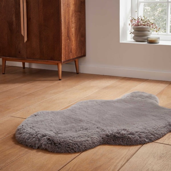 Sivá syntetická kožušina 60x90 cm Super Teddy – Think Rugs-image-2