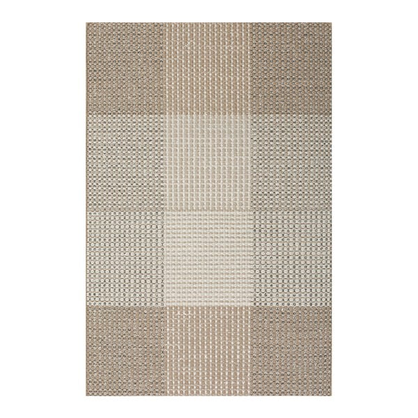Béžový ručne tkaný vlnený koberec Linie Design Genova, 50 × 80 cm