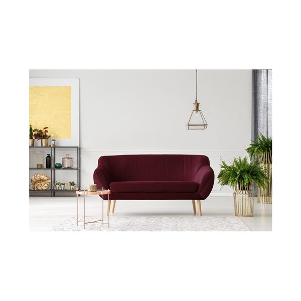 Vínovočervená dvojmiestna pohovka Mazzini Sofas Benito-image-4