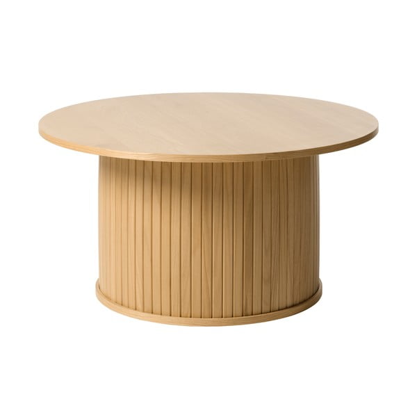 Okrúhly konferenčný stolík v dekore duba v prírodnej farbe ø 90 cm Nola – Unique Furniture