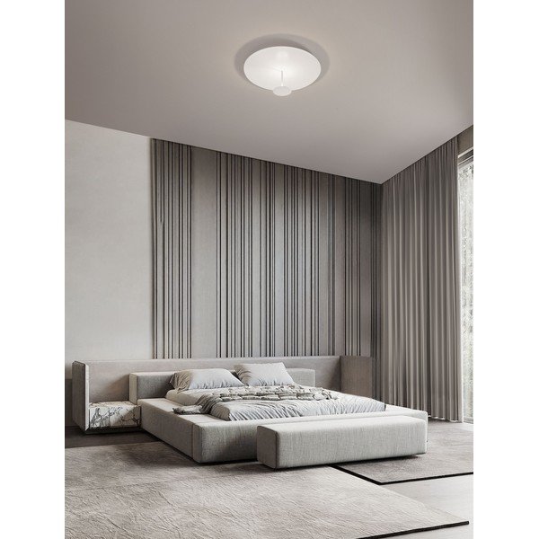 Matne biele oceľové LED stropné svietidlo so stmievačom Nima – Nova Luce-image-1