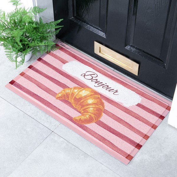 Rohožka z PVC 40x70 cm  Croissant Bonjour – Artsy Doormats-image-1
