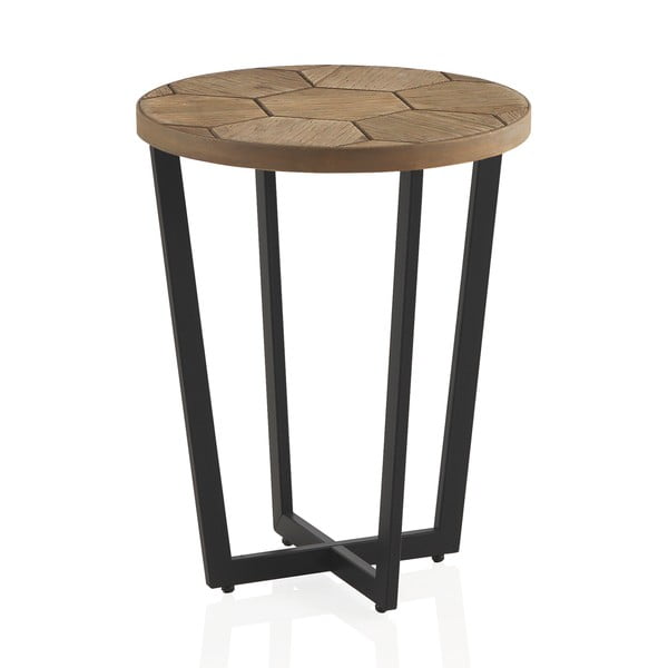 Odkladací stolík s čiernou železnou konštrukciou Geese Honeycomb, ⌀ 44 cm