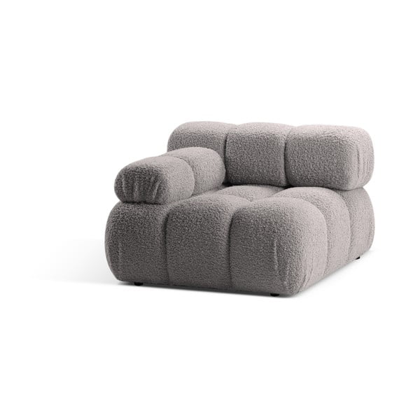 Svetlosivý modul pohovky z textílie bouclé (ľavý roh) Bellis – Micadoni Home-image-3