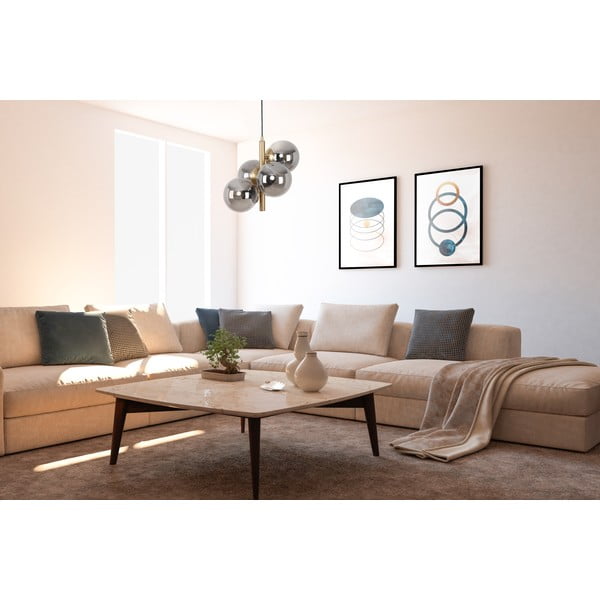 Sivé/v zlatej farbe závesné svietidlo so skleneným tienidlom ø 15 cm Forte – Squid Lighting-image-2