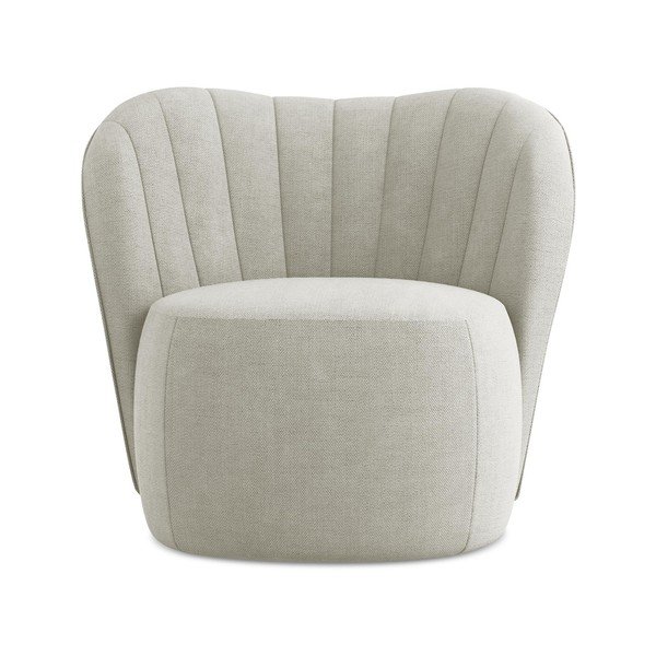 Krémovobiele ženilkové kreslo Keloa – Makamii-image-1