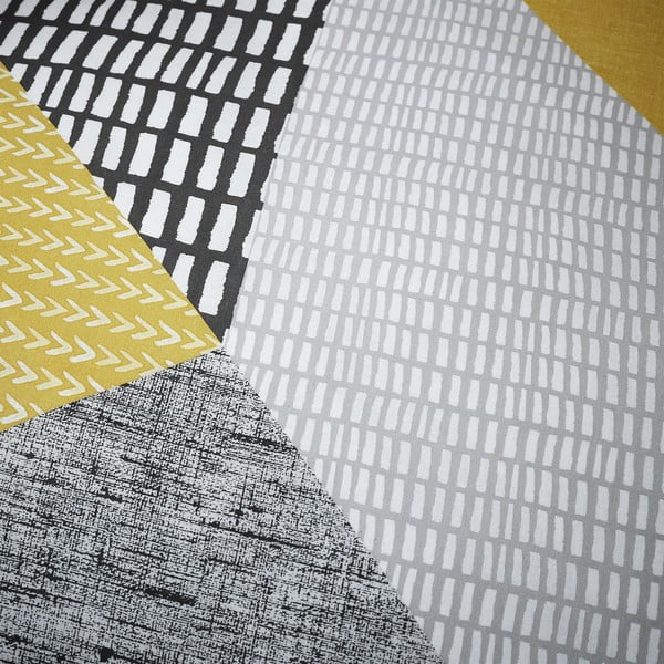 Žlté/sivé obliečky na jednolôžko 135x200 cm Larsson Geo – Catherine Lansfield-image-4