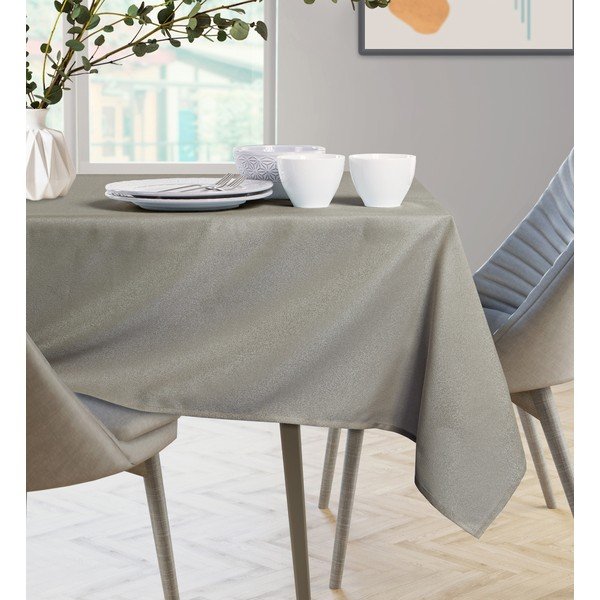 Hnedosivý obrus v okrúhlom tvare AmeliaHome Empire Cappuccino Round, ⌀ 140 cm-image-3