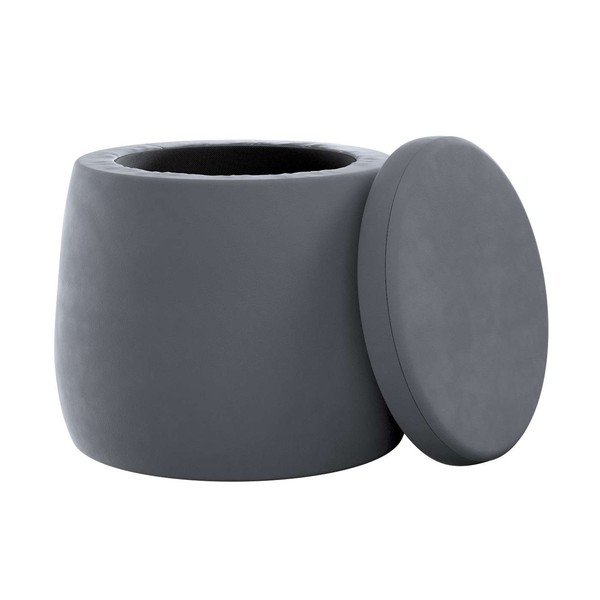 Sivý zamatový detský puf Posh Velvet – Yellow Tipi-image-1