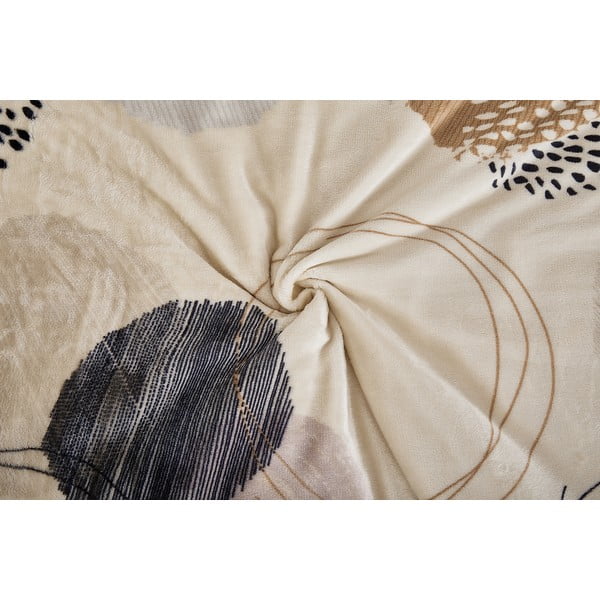 Svetlohnedé obliečky na jednolôžko z mikroplyšu 140x200 cm Circles – My House-image-1