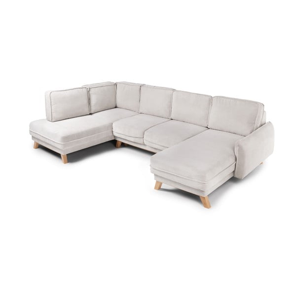 Béžová menčestrová rozkladacia rohová pohovka (ľavý roh/do tvaru "U") Tori – Bonami Selection-image-2