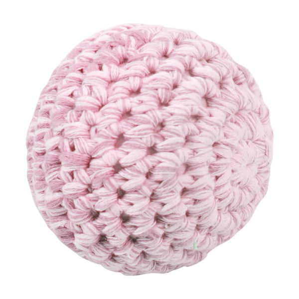 Ružová detská pletená guľôčka Sebra Crochet Ball, ⌀ 8 cm