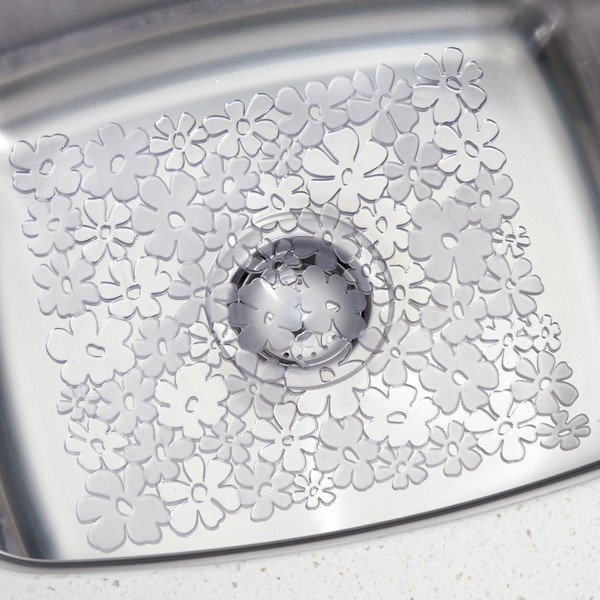 Priehľadná podložka do drezu iDesign Blumz, 28 x 30,5 cm-image-1