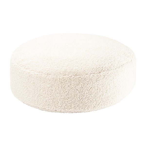 Krémový detský sedací vak z textílie buklé Round – Wigiwama