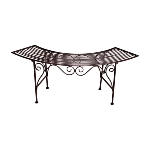 Čierno-tmavohnedá kovová záhradná lavica Fuego – Garden Pleasure