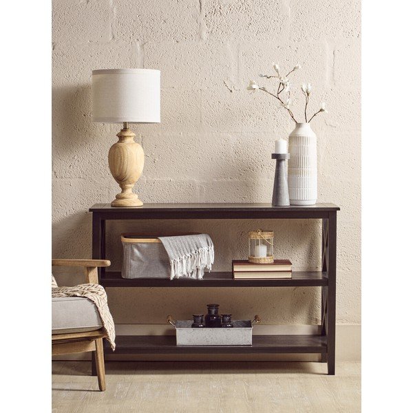 Čierny regál z borovicového dreva 120x81x40 cm Heritage – Premier Housewares-image-1
