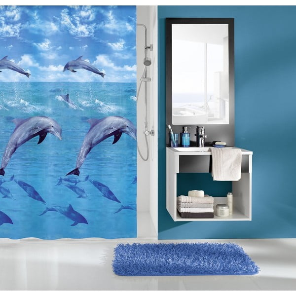 Sprchový záves Delfin Blue, 180x200 cm