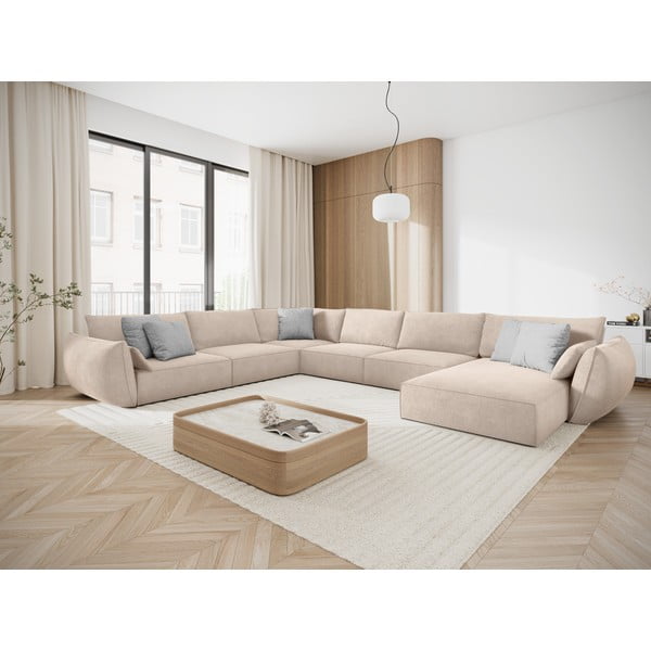 Béžová rohová pohovka (ľavý roh) Vanda - Mazzini Sofas-image-1