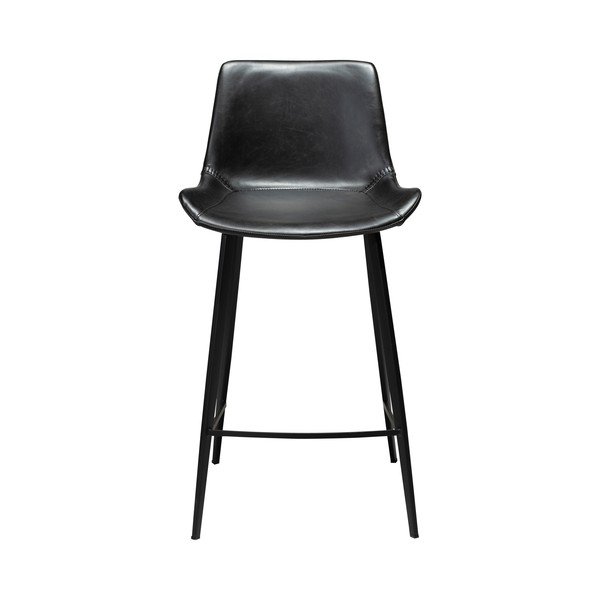 Čierna barová stolička z imitácie kože DAN–FORM Denmark Hype, výška 91 cm-image-2