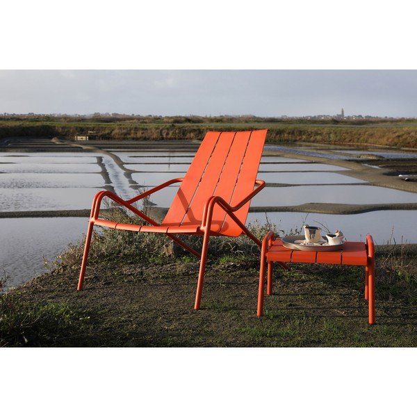 Oranžové kovové záhradné kreslo Fleole – Ezeis-image-1