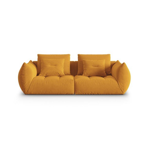 Žltá zamatová pohovka 232 cm Bloom – Micadoni 