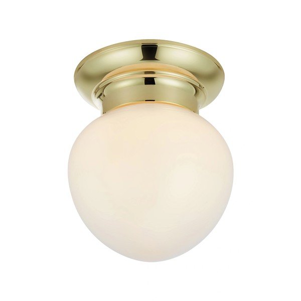 Biele/v mosadznej farbe stropné svietidlo so skleneným tienidlom Ronda – Markslöjd